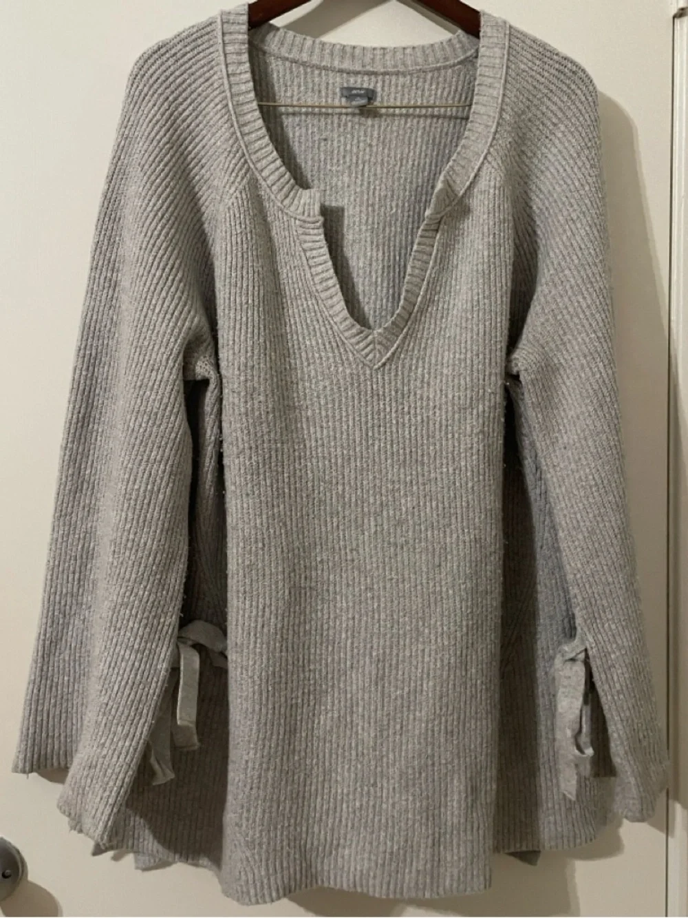 Aerie Heather Gray Ribbed Oversized Tunic Sweater - XL
